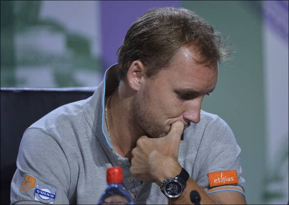 Steve Darcis ( Belgique ) TENNIS : Conference de Presse Steve Darcis - Londres - 26 06 2013 Steve Darcis of Belgium pictured during his pressconference annoncing his withdraw of the championships Wimbledon 2013 - PicturebyPhilippeCrochet PhotoNews 