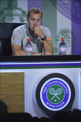 Steve Darcis ( Belgique ) TENNIS : Conference de Presse Steve Darcis - Londres - 26 06 2013 Steve Darcis of Belgium pictured during his pressconference annoncing his withdraw of the championships Wimbledon 2013 - PicturebyPhilippeCrochet PhotoNews 