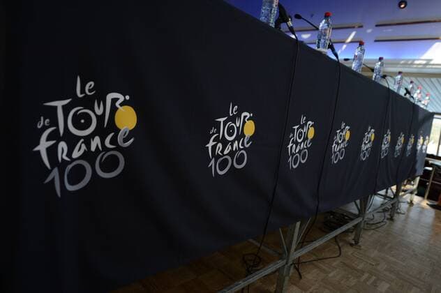 Tour de France 2013. Korsika, Porto Vecchio. Pressekonferenz an Bord einer Fähre der Corsica Ferries. 