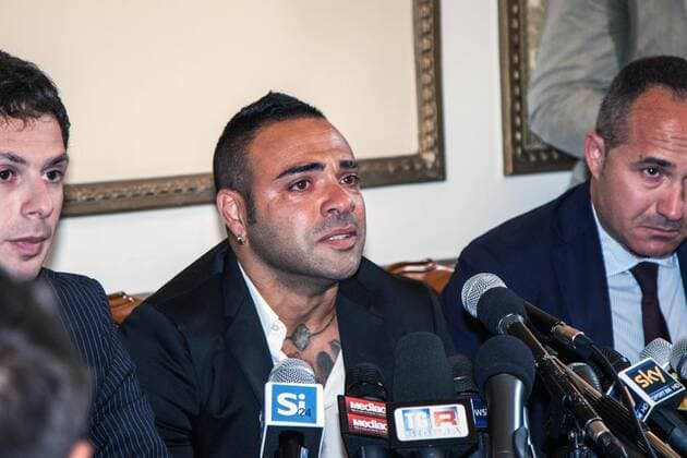 June 27, 2013 - Palermo, Italy - The top player of Palermo, Fabrizio Miccoli, investigated over alleged extortion, apologizes and breaks down in tears during the press conference, in Palermo, Sicily, on June 27, 2013.....Photo: AntonioxMelita NurPhoto Italy: Miccoli apologizes and breaks down in tears  - ZUMAn23