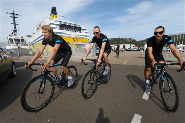 Edvald Boasson Hagen - Christopher Froome - Richie Porte CYCLISME : Equipe Sky - Tour De France - 27 06 2013 Photonews Panoramic 