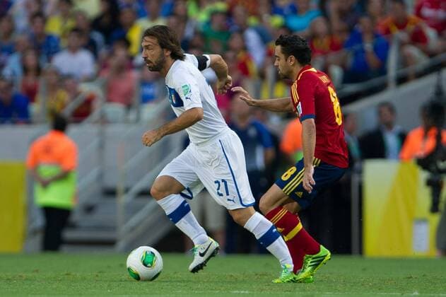 FORTALEZA, CE - 27 06 2013: - Andrea Pirlo , Xavi - ESP vs. ITA (x(725)xMarceloxMachadoxdexMelox x  (17359)