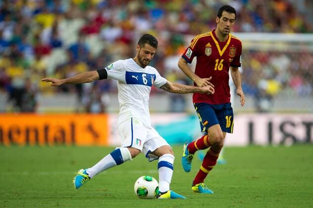 FORTALEZA, CE - 27 06 2013: Antonio Candevra , Sergio Busquets - ESP vs. ITA (x(725)xMarceloxMachadoxdexMelox x  (17359)