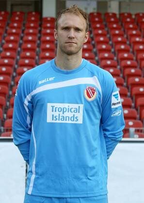 Torwart Robert Almer Portrait Portraet Porträt Einzelbild FC Energie Cottbus offizieller Mannschaftsfototermin Teamfoto zweite Bundesliga 28.06.2013 Fußball Fussball Stadion der Freundschaft Cottbus Herren DFL zweite Bundesliga Saison 2013 2014