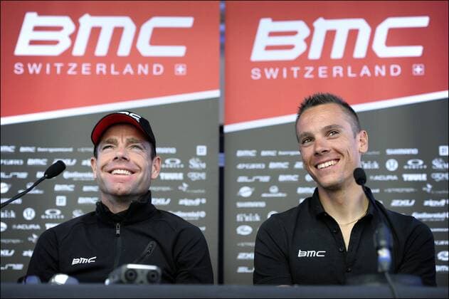 Philippe Gilbert (Belgium BMC Racing Team) - Cadel Evans (Australia BMC Racing Team) Tour de France 2013 - Porto Vecchio - 28 06 2013 xPhotonewsx 