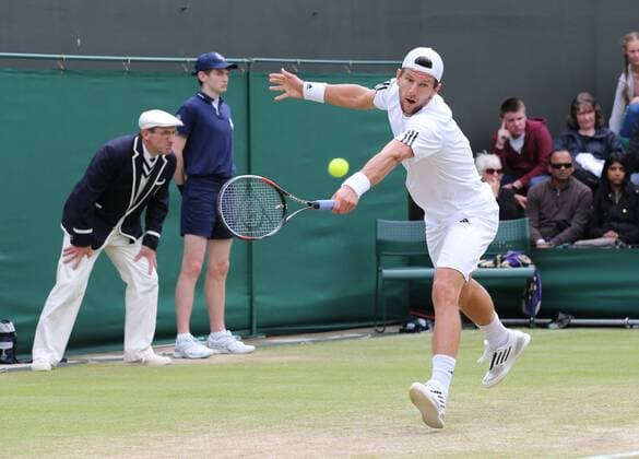 28.06.2013. Wimbledon, London, England. Day five of the The Wimbledon Tennis Championships 2013 held at The All England Lawn Tennis and Croquet Club, London, England, UK. Jurgen Melzer (AUT) xKieranxGalvinx  ActionPlus11423978