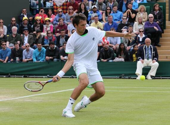 28.06.2013. Wimbledon, London, England. Day five of the The Wimbledon Tennis Championships 2013 held at The All England Lawn Tennis and Croquet Club, London, England, UK. Sergiy Stakhovsky (UKR) xKieranxGalvinx  ActionPlus11423984