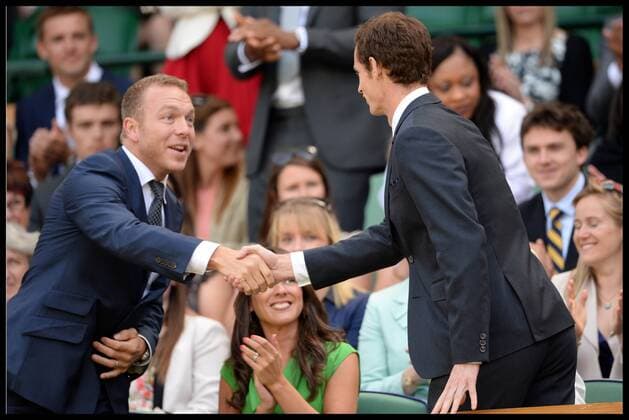 Great Britain s Olympians Andy Murray and Sir Chris Hoy in the royal box at The Wimbledon Tennis Championships The All England Lawn Tennis Club, Wimbledon, United Kingdom Saturday, 29th June 2013 AndrewxParsonsx xi-Images  IIM-0161-0014