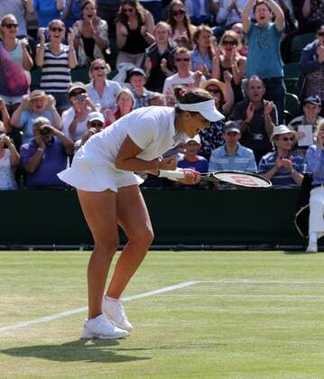 29.06.2013. Wimbledon, London, England. Day Six of the The Wimbledon Tennis Championships 2013 held at The All England Lawn Tennis and Croquet Club, London, England, UK. Laura Robson ( GBR ) celebrates her win xKieranxGalvinx  ActionPlus11424417