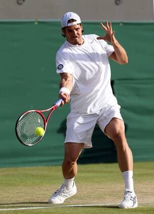 Wimbledon Championships 2013, AELTC,London, ITF Grand Slam Tennis Tournament, Tommy Haas (GER),Aktion,Einzelbild Ganzkoerper,Hochformat,