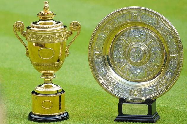 Die Trophäen - li. die der Herren, re. die der Damen - Wimbledon TENNIS : Wimbledon 2013 - 01 07 2013 
