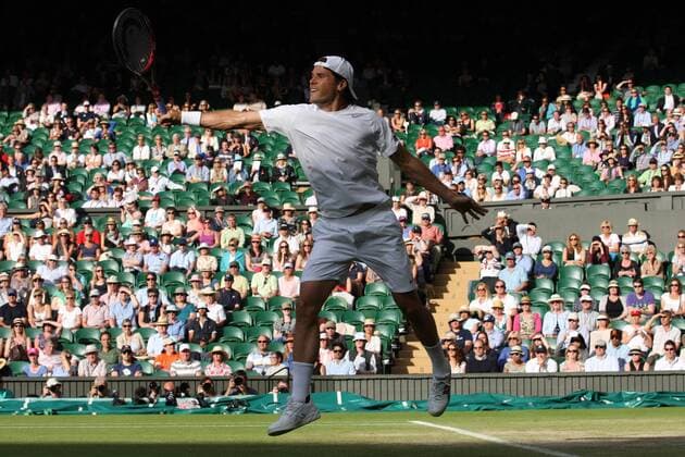 01.07.2013. Wimbledon, London, England. Day Seven of the The Wimbledon Tennis Championships 2013 held at The All England Lawn Tennis and Croquet Club, London, England, UK. Tommy Haas ( GER) xKieranxGalvinx  ActionPlus11425623