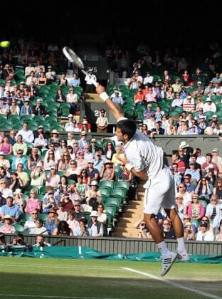 01.07.2013. Wimbledon, London, England. Day Seven of the The Wimbledon Tennis Championships 2013 held at The All England Lawn Tennis and Croquet Club, London, England, UK. Novak Djokovic ( SRB ) xKieranxGalvinx  ActionPlus11425625