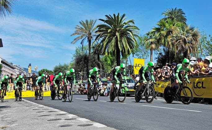 RADSPORT - Tour de France 2013 NIZZA,FRANKREICH,02.JUL.13 - DIVERS, RADSPORT - Tour de France 2013, 4. Etappe, Nizza - Nizza, Mannschaftszeitfahren. Bild zeigt das Team Belkin. 