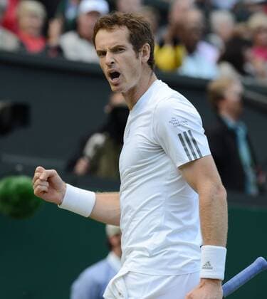 Tennis - 2013 Wimbledon Championships - Mens 1 4 Final Andy Murray urges on the crowd 