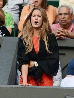 Tennis - 2013 Wimbledon Championships - Mens SemiFinal Andy Murray girlfriend Kim Sears celebrates 