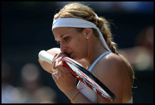 Sabine Lisicki close to tears in the Women s Final at the Wimbledon Tennis Championships The All England Lawn Tennis Club, Wimbledon, United Kingdom Saturday, 6th July 2013 AndrewxParsonsx xi-Images  IIM-0190-0061