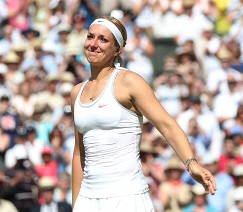 Sabine Lisicki after defeat in the Women s Final of the 2013 Wimbledon Championships in London on July 6, 2013.  LON2013070612