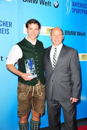 Marc Girardelli und Felix Neureuther bei der Verleihung Bayerischer Sportpreis 2013 am 06.07.2013 in München Bayerischer Sportpreis 2013, München 