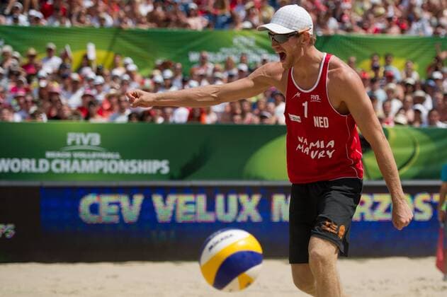 FIVB Beach Volleyball Weltmeisterschaft, Halbfinale 07.07.13, Lake Szelag, Stare Jablonki Alexander Brouwer (NED)