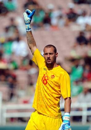 07 July 2013: Goalie Milan Borjan (18) of Canada during the CONCACAF Gold Cup soccer match between Canada and Martinique at the Rose Bowl in Pasadena, ca. SOCCER: JUL 07 CONCACAF Gold Cup - Canada v Martinique Icon0071307072358 EDITORIAL USE ONLY