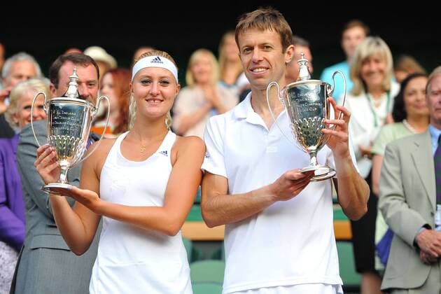 Double mixte, Kristina Mladenovic (Fra) et Daniel Nestor (Can) TENNIS : Wimbledon 2013 - 07 07 2013 TennisMagazine Panoramic 