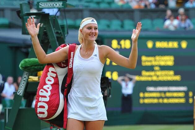 Double mixte, Kristina Mladenovic (Fra) TENNIS : Wimbledon 2013 - 07 07 2013 TennisMagazine Panoramic 