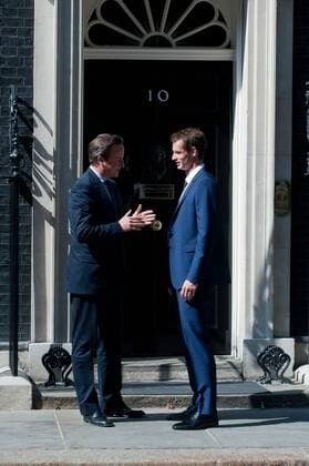 Andy Murray meets Cameron At Downing Street. Wimbledon Champion Andy Murray of Great Britain and Prime Minister David Cameron outside Downing Street, London, United Kingdom Monday, 8th July 2013 Picture by Piero Cruciatti i-Images PieroxCruciattix xi-Images  IIM-0200-0002