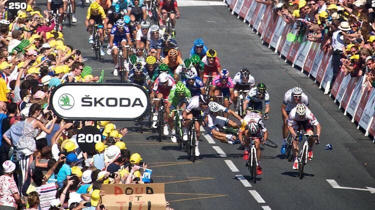 Le Tour de France 2013 Saint-Malo sprint arrivee - Mark cavendish - Tom veelers - Marcel Kittel CYCLISME : Tour De France - Saint-Gildas-des-Bois Saint-Malo - Etape 10 - 09 07 2013 CAZADE Panoramic 