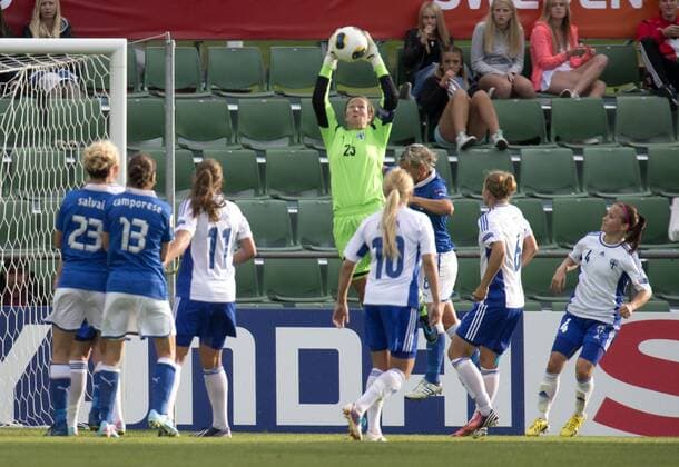 Sweden 20130710 Halmstad Örjans vall UEFA Women s EURO 2013 Italy vs Finland Tinja-Riikka Korpela Finland KP0500001 