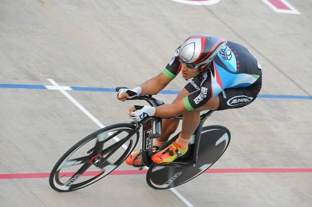 Deutsche Bahnrad-Meisterschaft 2013,Oberhausen-Rheinhausen 3000 m Einerverfolgung Junioren, 1.Deutscher Meister: Leon Rohde, RSC Cottbus, - ksp