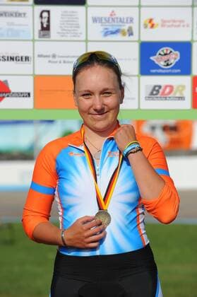 Deutsche Bahnrad-Meisterschaft 2013,10.-14.07.2013,Oberhausen-Rheinhausen 500 m Zeitfahren Elite Frauen, 3..Deutsche Meisterin, Janine Bubner, RK Endspurt 09 Cottbus - ksp