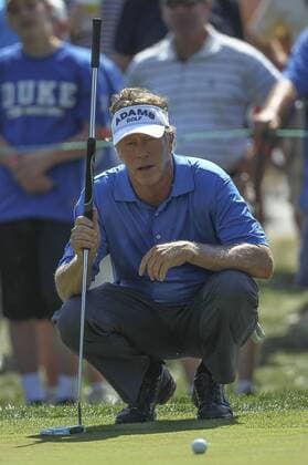 July 12, 2013 - Omaha, Nebraska, United States of America - Jul 12, 2013 - Omaha, Nebraska, U.S. -Michael Allen looks at his putt on the 9th green during 2nd round action of the 2013 U.S. Senior Open at Omaha Country Club..Michael Spomer Cal Media PGA Golf Herren Golf 2013: U.S. Senior Open July 11-14 - ZUMAc04