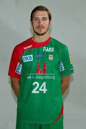 Michael Haaß (SC Magdeburg) - Fototermin SC Magdeburg 1. Handball Bundesliga Saison 2013-14 in der Johanniskirche in Magdeburg - Einzelbild,Deutschland,Mann,Männer,Handball,12.07.2013
