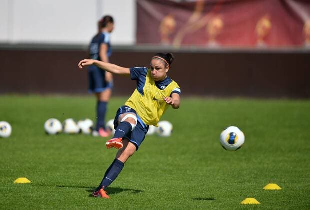 Sandrine Bretigny FOOTBALL : Entrainement Equipe de France - UEFA Euro Feminin - 13 07 2013 AnthonyBIBARD FEP Panoramic 