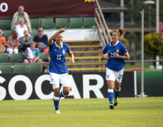 Sweden 20130713 Halmstad Örjans vall UEFA Women s EURO 2013 Italy vs Denmark 2-0 Ilaria Mauro Italy - Raffaella Manieri KP0500001 