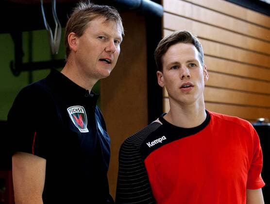 HBL Handball Bundesliga 11.07.2013 Füchse Berlin Training vlnr Volker ZERBE Sportkoordinator Füchse Sven Sören CHRISTOPHERSEN 66 Füchse