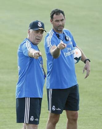 Real Madrid training session in Valdebebas. In this picture, Carlo Ancelotti and Paul Clement. xJOSExA.xGARCIAx 