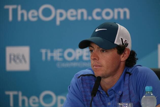 Northern Ireland s Rory McIlroy ( Mc Ilroy ) gives a press conference before the start of the 2013 Open Championship in Muirfield, Scotland on July 17 , 2013.  LON2013071701