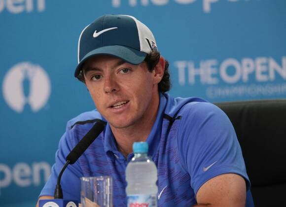 Northern Ireland s Rory McIlroy ( Mc Ilroy ) gives a press conference before the start of the 2013 Open Championship in Muirfield, Scotland on July 17 , 2013.  LON2013071705