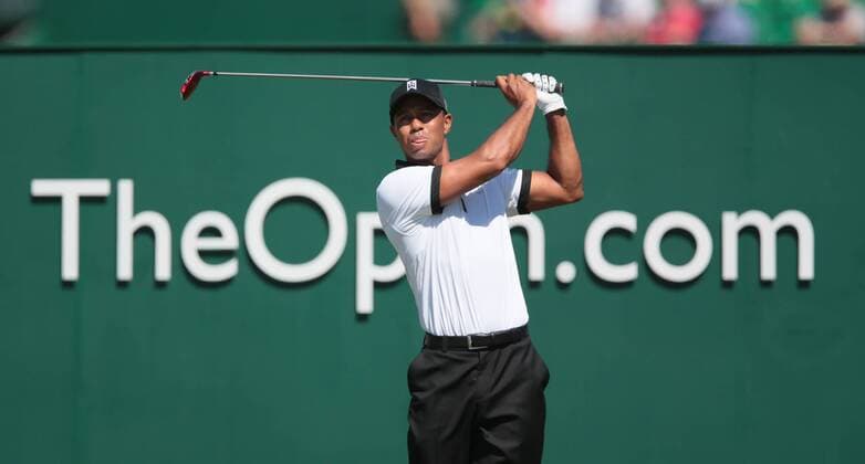 USA s Tiger Woods at the 1st tee on the first day of the 2013 Open Championship in Muirfield, Scotland on July 18 , 2013.  LON2013071840