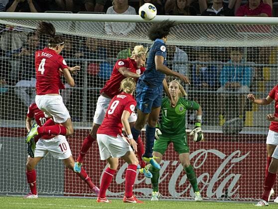 Linkoping 2013 07 18 UEFA Womens Euro 2013 France(FRA) vs England(ENG) Wendie Renard(FRA)3-0 KP0300 