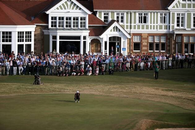 Tiger Woods (USA), JULY 20, 2013 - Golf : Tiger Woods of United States lines up on 18th hole during the third round of the 142nd British Open Championship at Muirfield in Gullane, East Lothian, Scotland. NOxTHIRDxPARTYxSALES.  (waha015656)