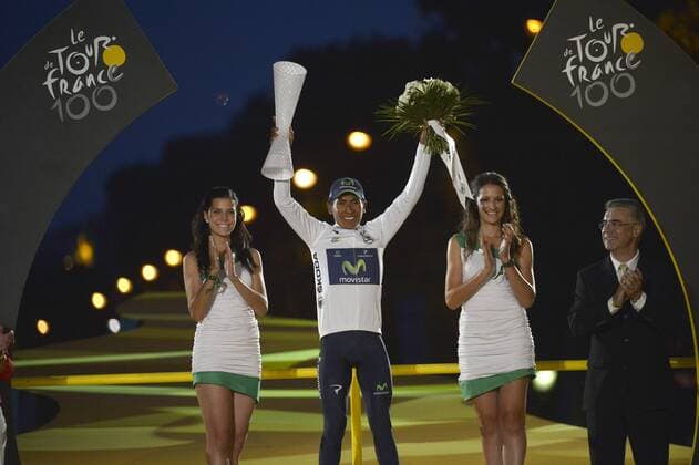 Podium : QUINTANA Nairo (COL) of MOVISTAR TEAM weißes Trikot - Blanc - Tour de France - Etappe 21 -Versailles Paris Champs Elysees - 21 07 2013 PhotoNews 