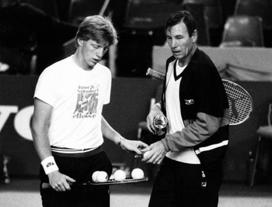 Boris Becker (li.) und Teamchef Niki Pilic (beide BR Deutschland)