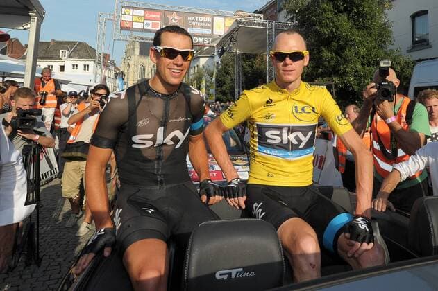 Christopher Froome (GBR) - Sky et Richie Porte CYCLING : Criterium apres le Tour de France - Aalst - 22 07 2013 PhotoNews Panoramic 