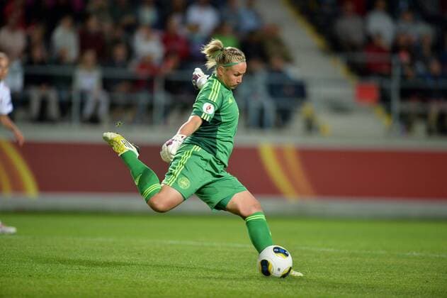 Stina Petersen (den) FOOTBALL : France vs Danemark - 1 4 finale - UEFA Euro Feminin - Suede 2013 - 22 07 2013 AnthonyBIBARD FEP Panoramic 