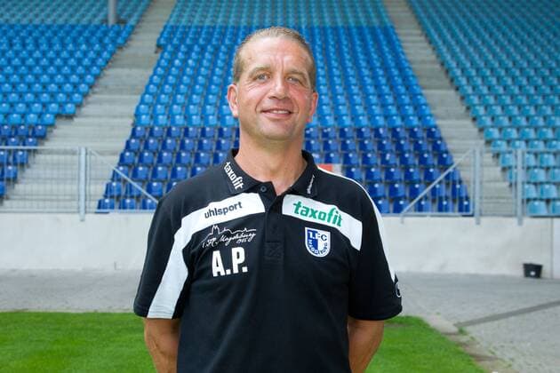 Trainer Andreas Petersen (1. FC Magdeburg) - Fototermin Regionalliga Nordost Saison 2013-14 1. FC Magdeburg in der MDCC Arena in Magdeburg - Portrait,Deutschland, Fußball, Mann, Männer,24.07.2013
