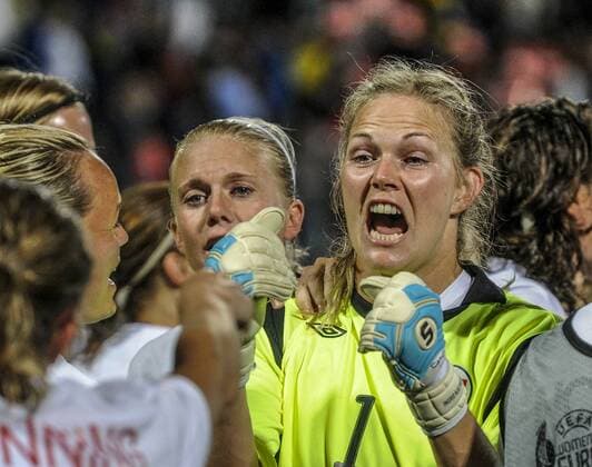 Norway vs Denmark - Picture shows Ingrid Hjelmseth NOR GP after Norway wins semifinal after penalty shootout - KPkod 08002 