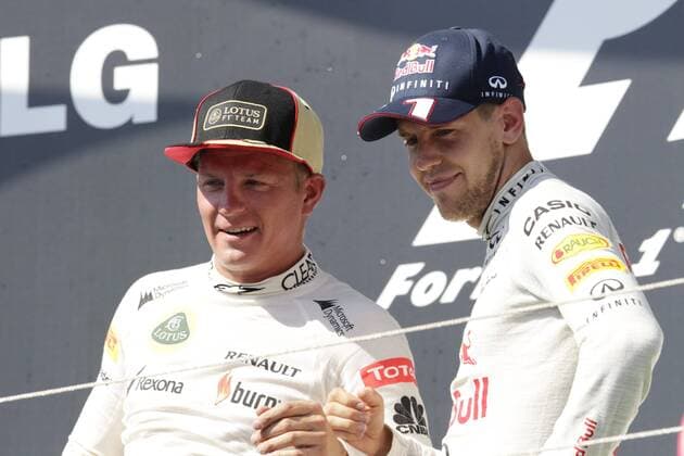 Kimi Räikkönen (Lotus F1 Team), Sebastian Vettel (Red Bull Racing) GP Ungarn 2013 GP Ungarn 2013